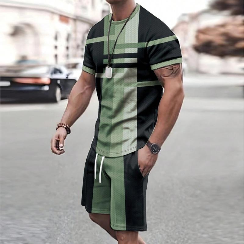 Set la modă pentru copii, îmbrăcăminte sport, set cu mâneci scurte și pantaloni scurți, casual, set tricou și pantaloni scurți, retro, cool, respirabil, set de vară din două piese