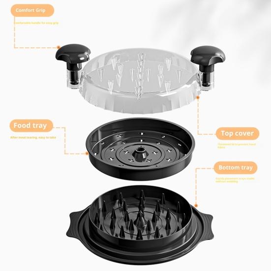 Chicken Shredder Tool Manual Chicken Shredder with Transparent Cover Multi-Purpose Kitchen Tool for Pork Beef Fish Salads Pet Food