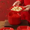 Wedding Red Dried Fruit Plate, Household Living Room Coffee Table Fruit Plate, New House Housewarming New Year'S Candy Plate
