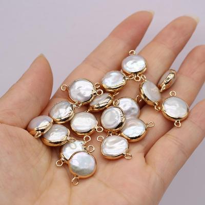 1Pcs/2Pcs Baroque Connector Freshwater Pearl Connector For Jewelry Making DIY Earrings Necklace Accessory