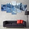 5Pcs Snow Trees Lapland Winter 5 Pieces Paintings Art Poster HD Print 5 Panel Room Decor Modern Wall Abstract Pictures Canvas