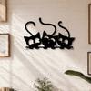 Cute Nursery Wall Decor Metal Black Cat Art, Cartoon Kitten Silhouette Decoration, Decorative Creative Lover Gifts Sculpture for Lovers, Minimalist