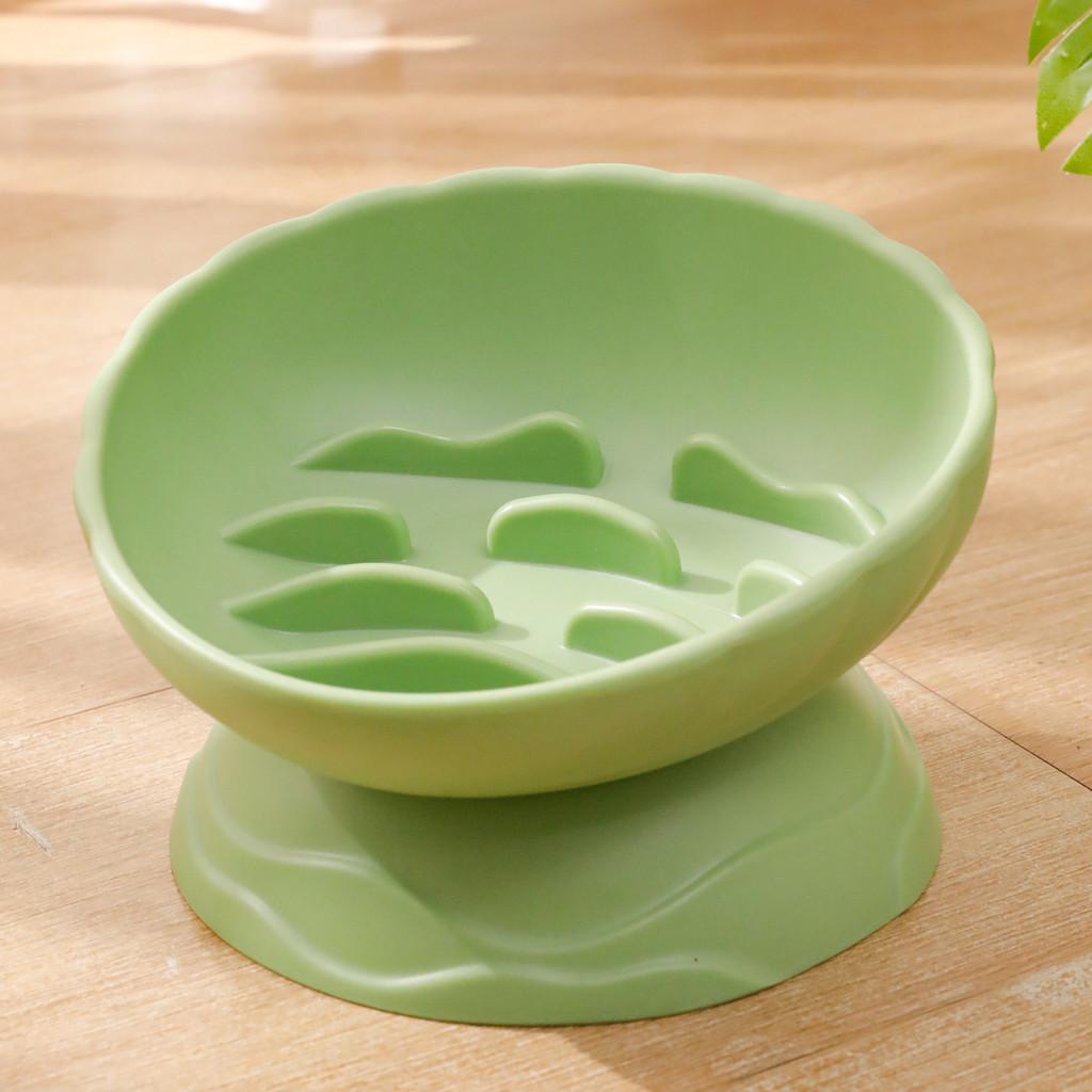 

Pet Food Serving Bowl With Nontip Structure And Bamboo Fiber Material For Dog Owners зелёный