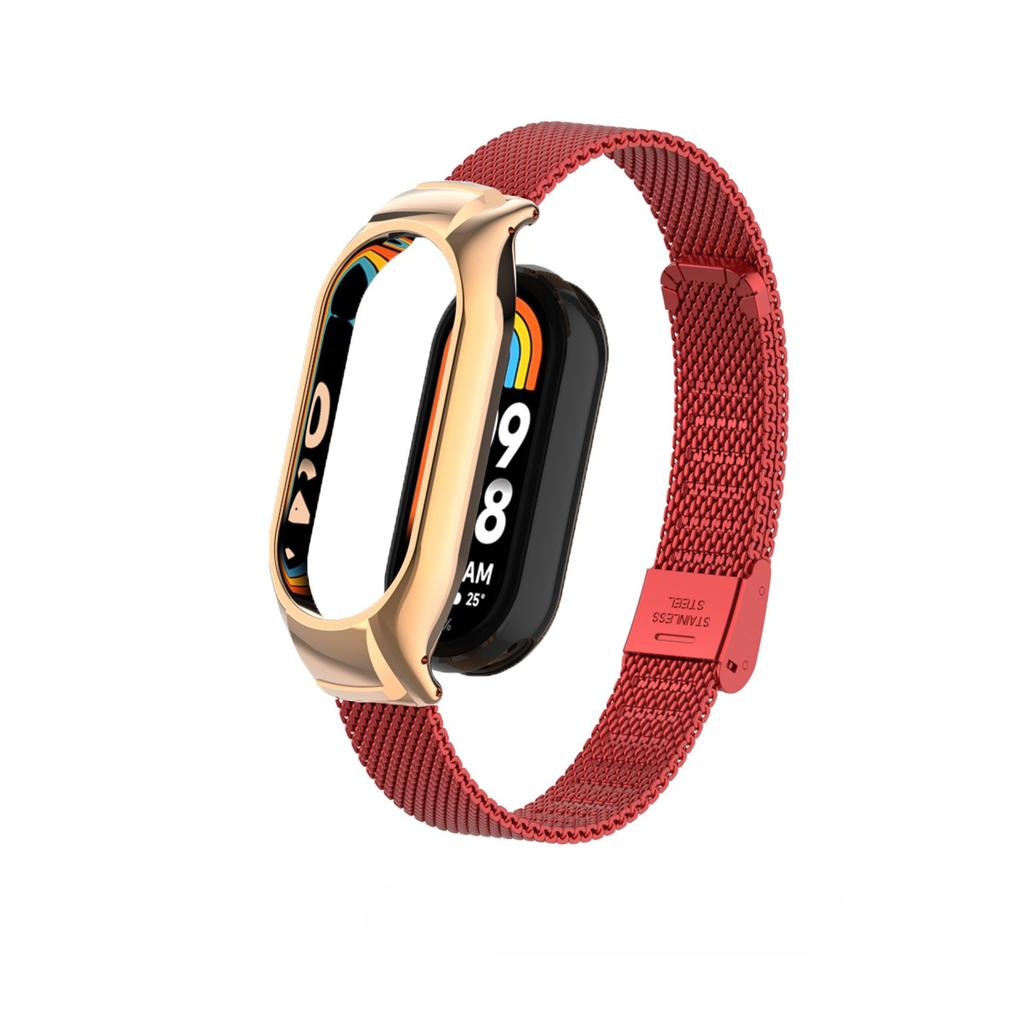 Suitable for Xiaomi Band 10 Strap, Stainless Steel Mesh Buckle Strap, Metal Band Mi Band 9 8 Replacement Strap