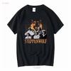 Neues Steppenwolf Baumwolle Schwarz Vollgröße T-Shirt vintage Gewaschen Stilvoll Unisex Dehnbar Lässig Streetwear Atmungsaktiv Weich homme