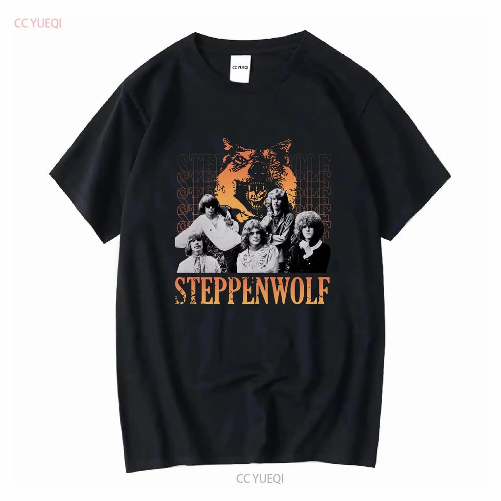 Nuova T-shirt Steppenwolf in Cotone Nero Taglia Unica vintage Lavata Alla Moda Unisex Elasticizzata Casual streetwear Traspirante Morbida homme