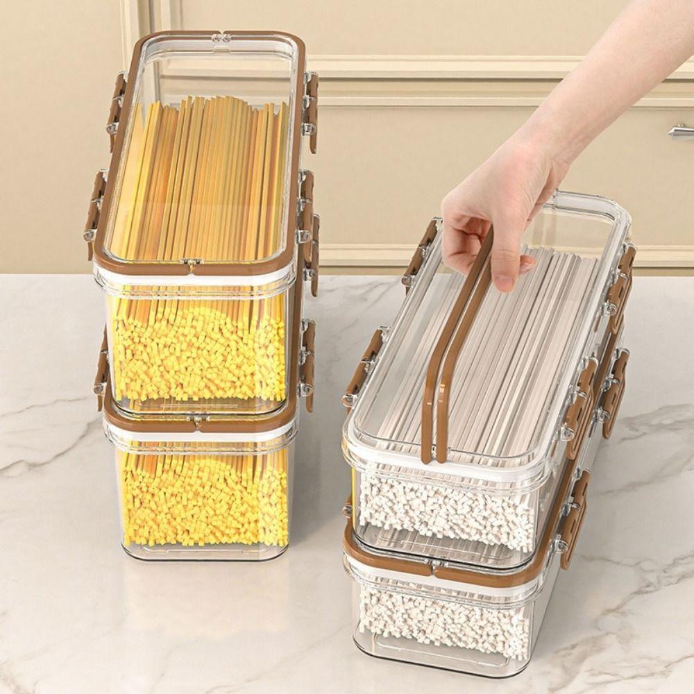 Transparent Noodles Storage Box Rectangular Spaghetti Container Pasta Storage Container Fridge