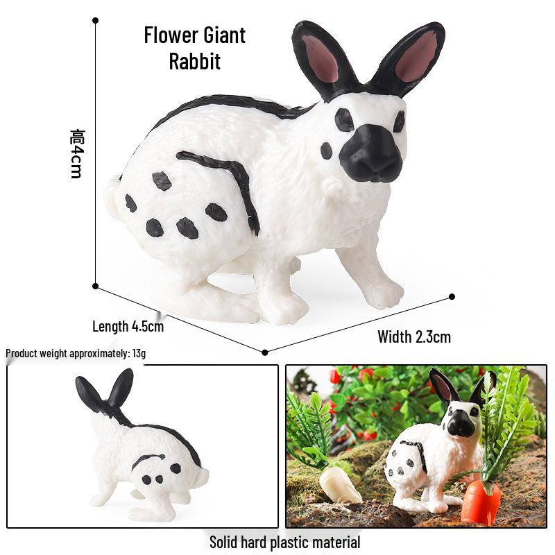 Children s Toy Wild Animal Rabbit Model Set - Yellow, White, and Gray Rabbit Figures