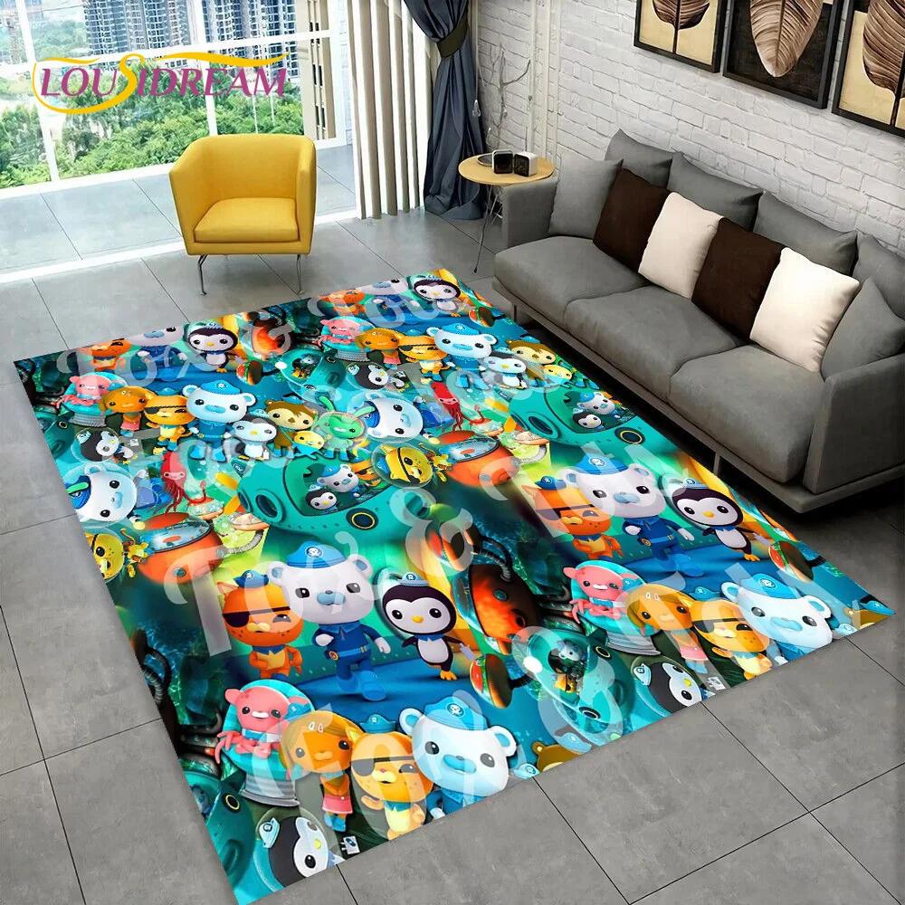 Tappeto Tappeto Carino Cartone Animato Barnacles degli Octonauts per Soggiorno Camera da Letto Decorazione Casa, Tappetino Antiscivolo per Divano Zerbino Regalo Bambini