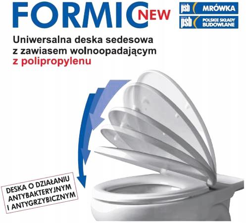 Formic white antibacterial soft-close toilet seat