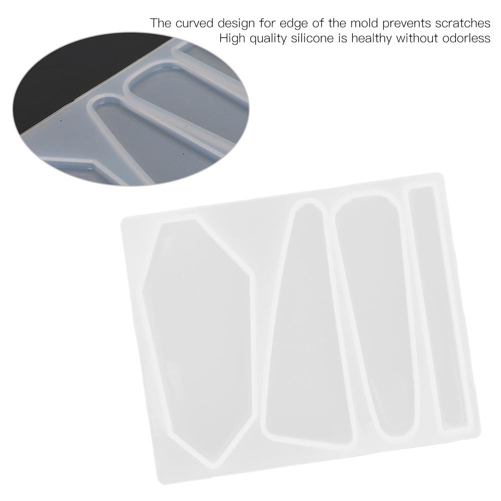 2Pcs Barrette Mold Silicone DIY Hair Stick Making Geometric Epoxy Bobby Pin Tools(Model B )