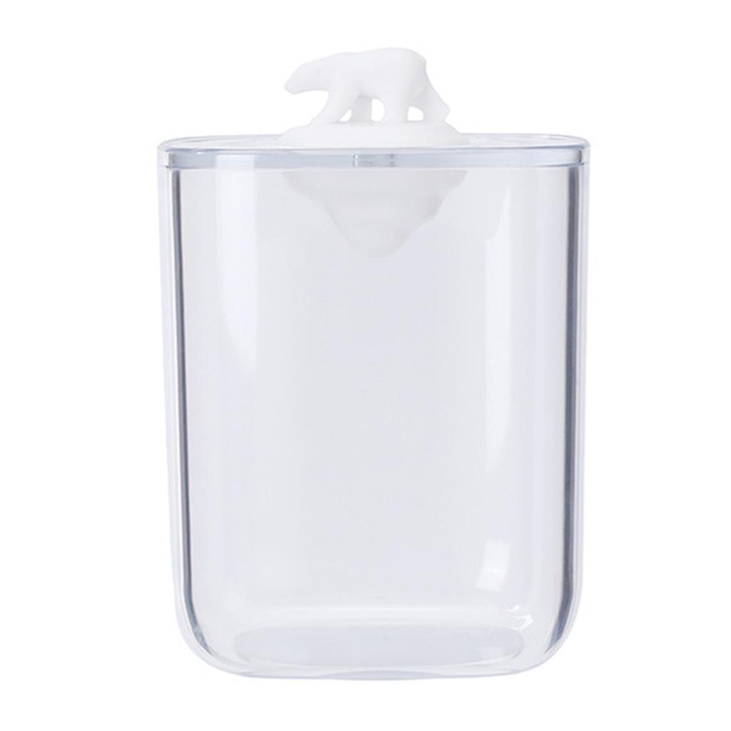 Bathroom Containers Multifunction Transparent Cotton Swabs Storage Canister with Lid for Home White