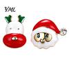 Asymmetric Santa Claus Elk Jewelry 1 Pair Christmas Stud Earrings for Women, Cute Enamel Alloy Studs And Reindeer Earrings, Holiday Gifts Xmas