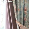 1 Stück NAPEARL Französischer Idyllischer Stil Verdunkelungsvorhänge Blauer Grund Pfingstrosenmuster Vorhänge Dicke Vorhänge für Schlafzimmer Wohnzimmer Fenster für Heimdekoration