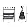 Camping Triangle Shelf Aluminum Alloy Folding Double-Layer Large Capacity with Hook Net Bag Outdoor Glamping Picnic Hanging Rack