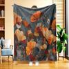 One Autumn Floral Flannel Blanket, High-definition Digital Print, All-season Use, Sofa Throw, Skin-friendly Soft 100% Polyester, the Perfect Gift for 