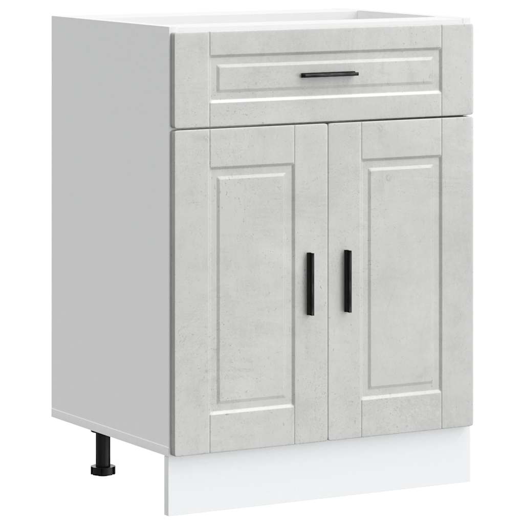 Porto Kitchen Base Cabinet Concrete Grey Particleboard