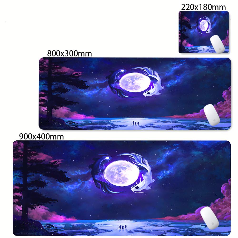 Yin-Yang Koi Fish Mouse Pad Desk Mousepad Cute HD Deskmst Extended Gaming Keyboard Mats Large 100x50cm XXL Gamer Mousepads