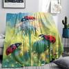 Insect Print Flannel Blanket, High quality Comfortable for All Seasons, Home Decor, Warmth and Comfort, Perfect for Christmas Gifts