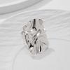 Design Sense Geometric Square Folds Ring Female, Hip Hop Style Metal Index Finger Ring Ring
