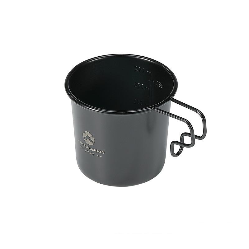 CAMPINGMOON Outdoor Camping Stainless Steel Black Titanium-Plated Beer Mug Portable Drinking Cup Stackable Storage Snow Cup