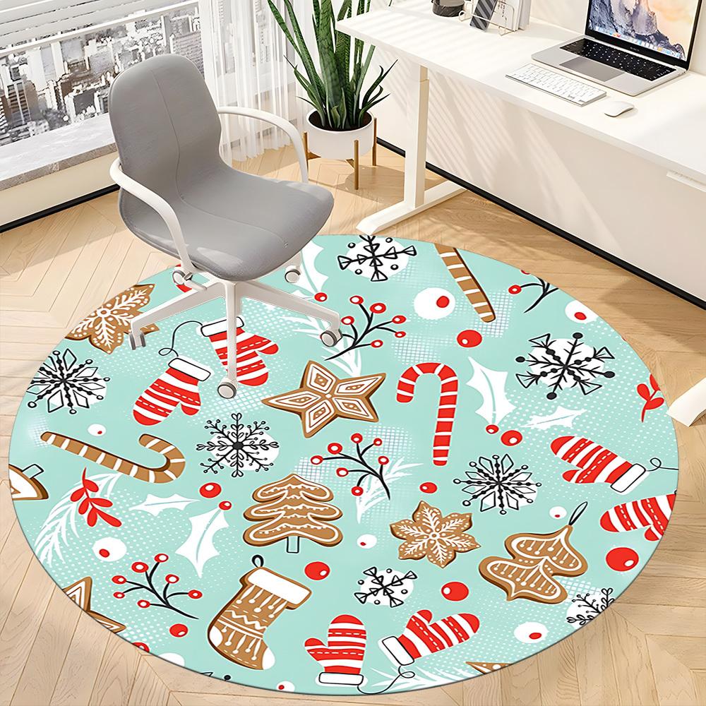 1pc Christmas Ornaments Chair Carpet for Office, Non-slip, Soft and Durable Office Rug for Decoration, Perfect for Office yy251229157