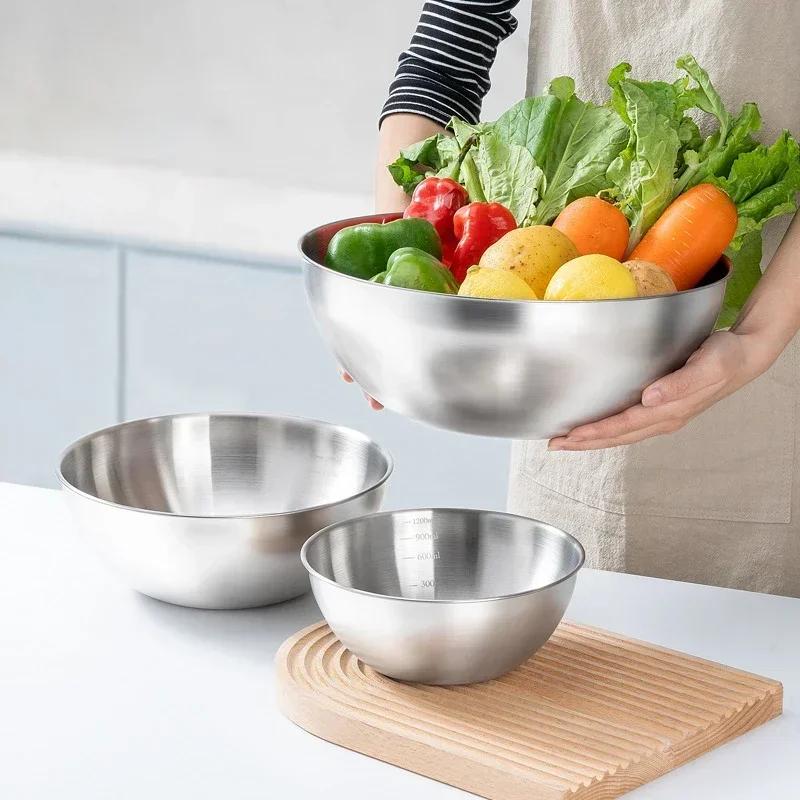 304 nerezová ocel mísa na ovoce Mísicí mísa Koš na mytí a odvodnění zeleniny mísy Domácí Kuchyňská Mísa na vejce
