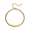 Geometric Minimalist Titanium Steel Bracelet Women Gold Or Gunmetal Finish Adjustable Length 51-80cm Elegant Everyday
