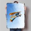 Vintage Biplane Metal Wall Art American Nostalgic Home Decor Aviation Theme Hanging Decoration for Living Room