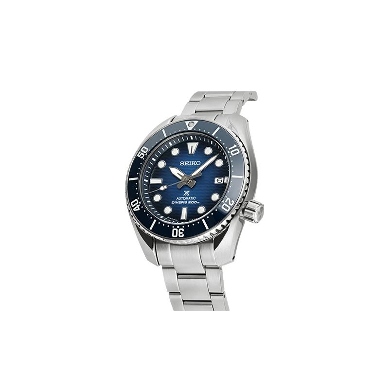 Seiko Prospex Series Sumo Model 200 Meters Waterproof Smart Light Energy Mechanical Movement Steel Strap Men's Watch Blue Dial SPB321J1