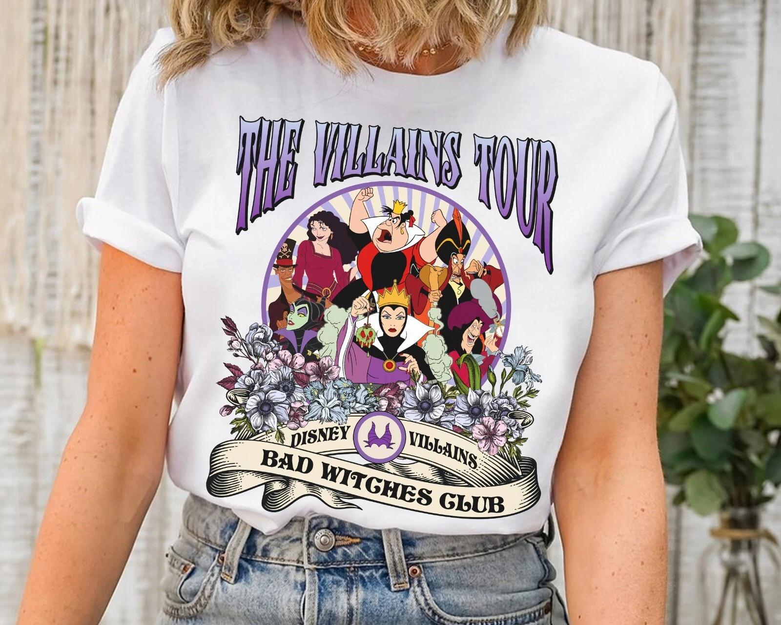 Floral Bad Witches Club Disney The Villains Tour Unisex Adult Kid Tee 660429 L