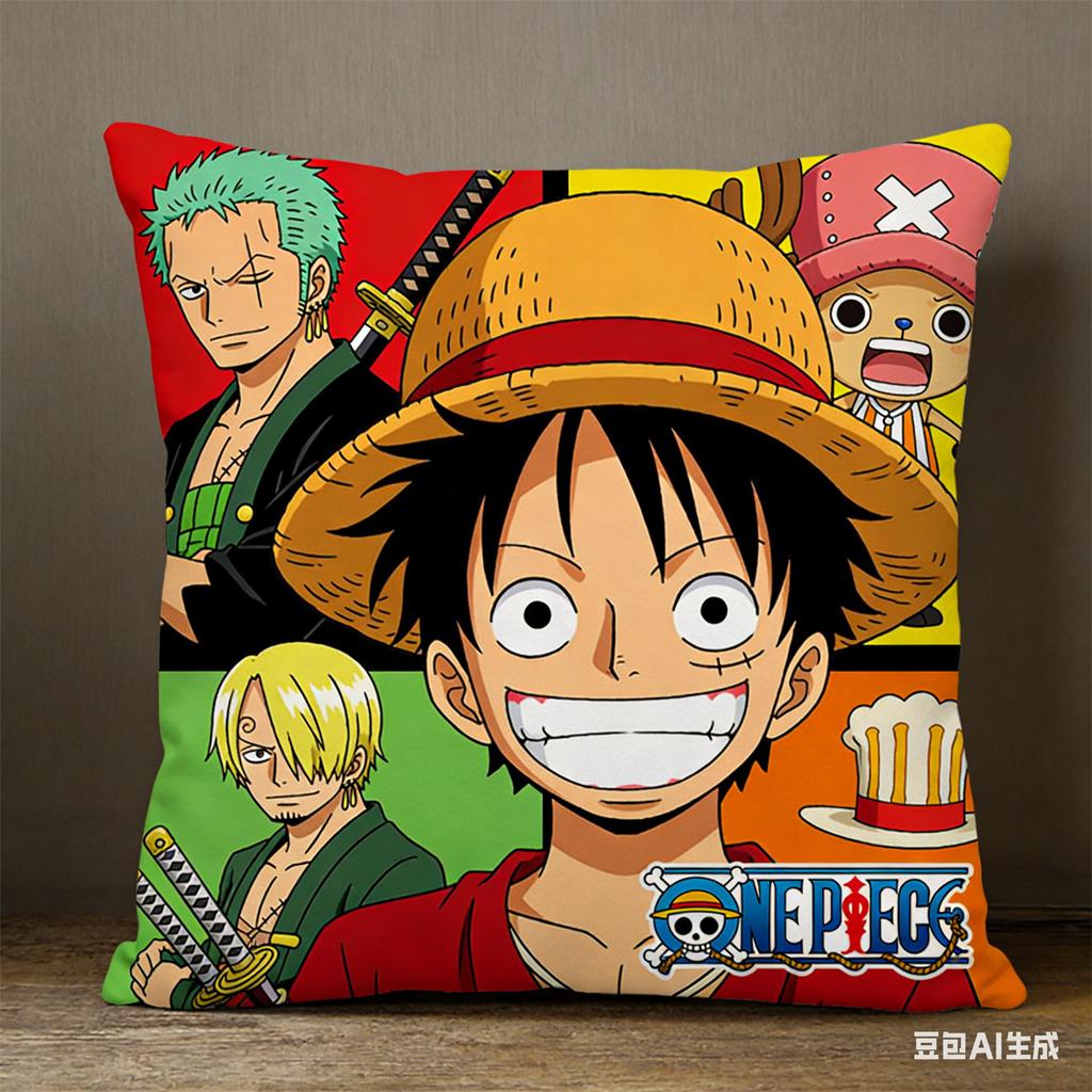 Federa Cuscino One Piece Stampa Personaggio Preferito Fan Anime Federa Decorativa per Camera da Letto Soggiorno e Appassionati di Anime