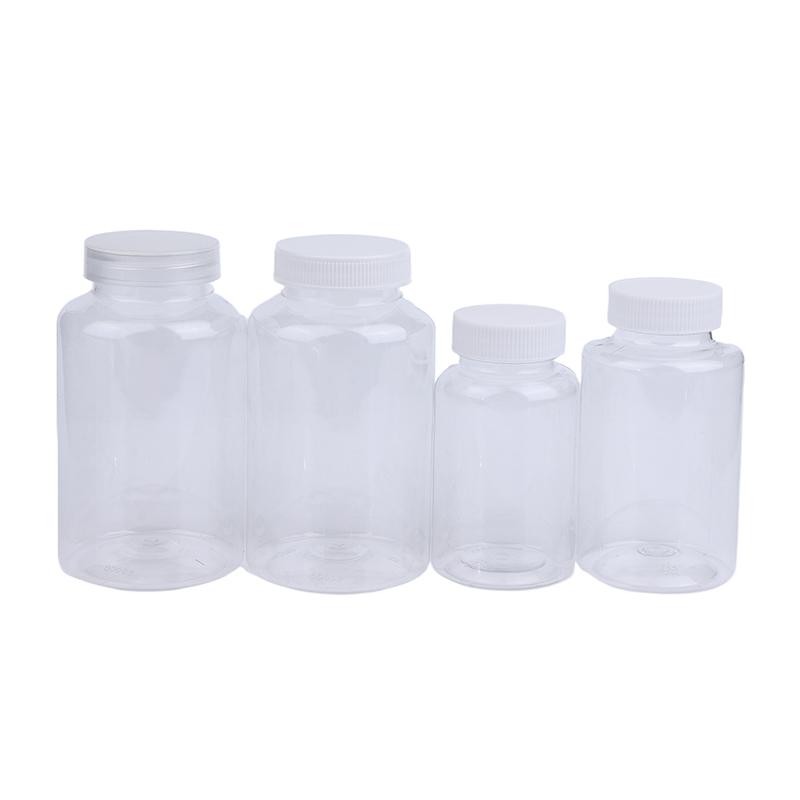 15-500 ml Transparente Plastikflasche Weithals Medizinflasche mit Schraubverschluss Dichtfläschchen Flüssigkeitsreagenzbehälter Lebensmittelqualität