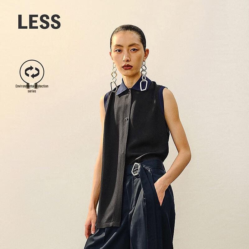 

Women s Straight-Fit Sleeveless Collared Blouse M
