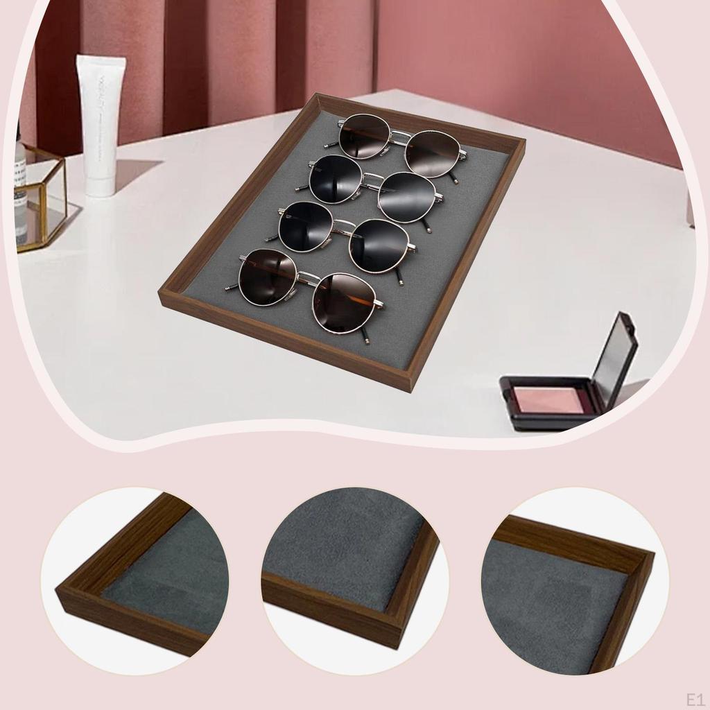 Jewelry Display Tray Bracelet Necklace Holder Wooden Trinket Dish Storage for NightStand Shop