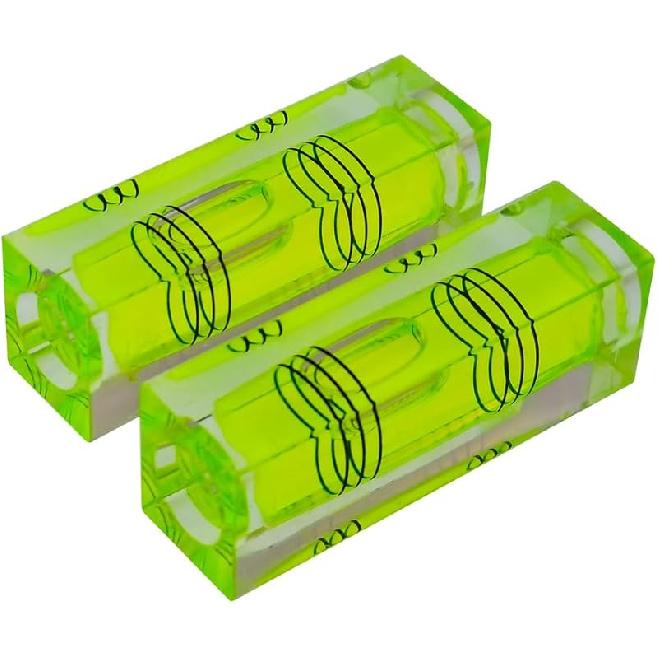 accuracy Mini Level Bubble Small Horizontal Bubble Three Line Horizontal Pearl Level Magnetometer (52 * 20 * 15mm Green magnetism 2PCS)