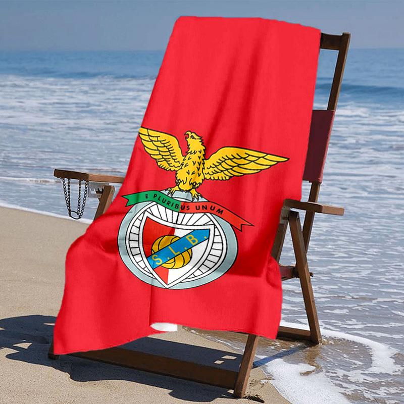 proof beach towel with Sport Lisboa e Benfica pattern - soft,absorbent,quick-drying,machine washable - perfect for swimming,camping,bathing