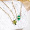 Elegant Geometric Zircon Clavicle Necklace for Women - High-End Titanium Steel Design with Crystal Pendant.