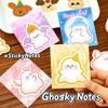 Halloween Ghost Sticky Notes Set 1/4Pcs Reusable Cute Cartoon Die Cut Memo Pad for Study Work Daily Reminder