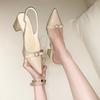 Fashion Elegant Women's High-Heeled Sandals 2025 Style Fine Arch Bow-Tip Design Lightweight  Strap High-End Comfort