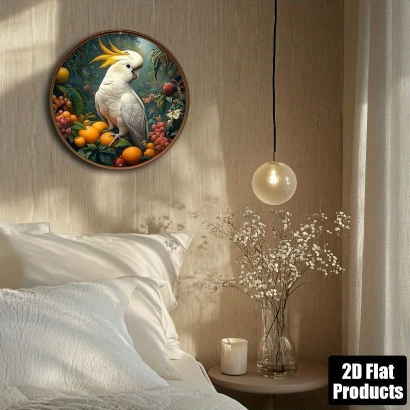 Retro Metal Tin Sign Art Circle 20x20cm Wall Decor for Living Room Bedroom