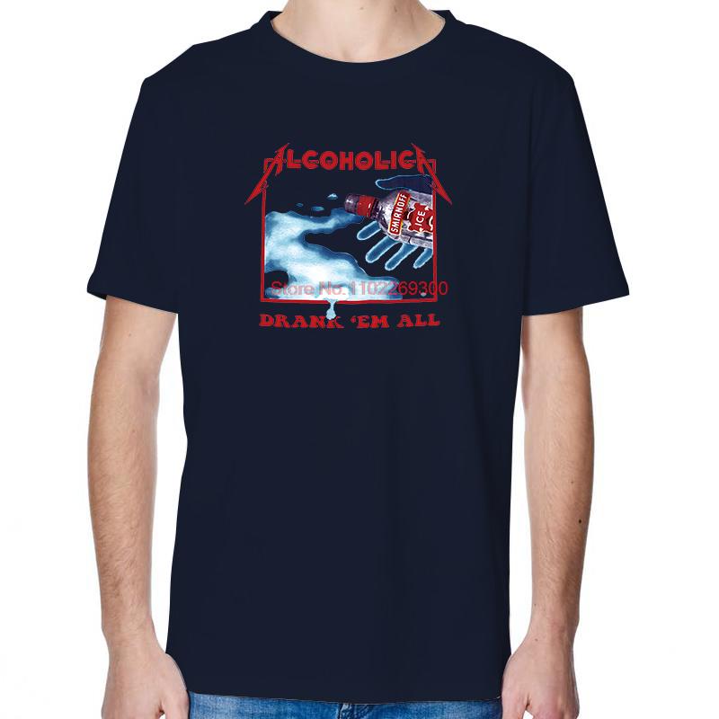 T-shirt in Cotone Alcoholica DrankEm All Vodka Fresca Estiva Cotone Girocollo Nuove Magliette e T-shirt Casual Unisex Stampa T-shirt
