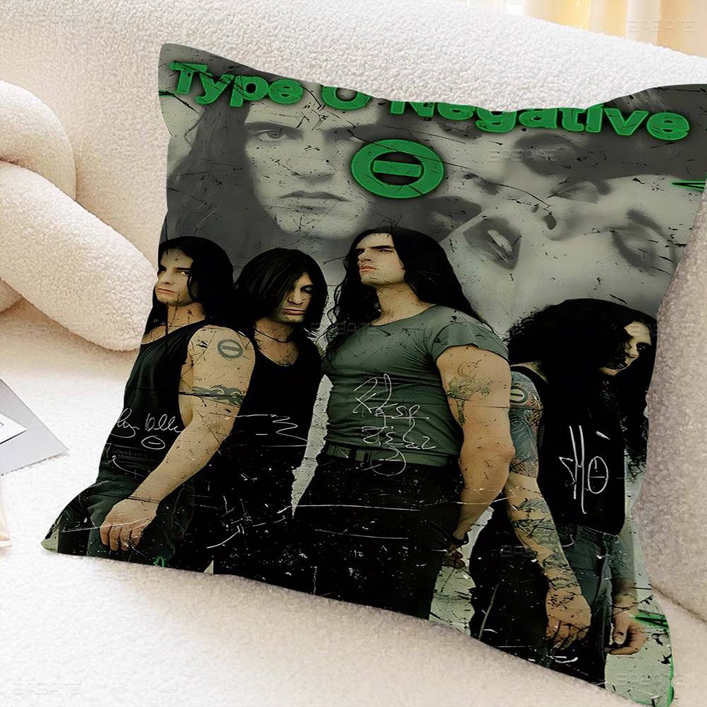 Rock Band T-Type O N-Negative Pillow Case Cushion Cover Car Throw Pillow Case For Sofa Car Christmas Gift 40x40cm 45x45cm