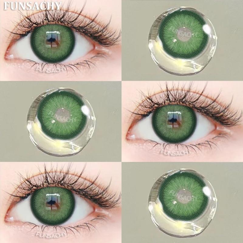 FUNSACHY 1 pár přírodně hnědých kontaktních čoček pro oči velké černé oči čočky korejská krása šedé zornice módní barevné oční kontakty