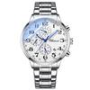 CHENXI Multifunctional Men's Watch, Real Three-Eye Six-Needle Calendar Chronograph, Stainless Steel Strap, Quartz Movement