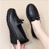 Spring Autumn Fashion Women's Shoes Woman Soft Leather Wedge Single Shoes Mother High Heels Comfort Black Work Shoes