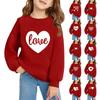Mädchen Rundhals-Pullover für Kinder Bedruckte Baby-Oberteile Valentinstag