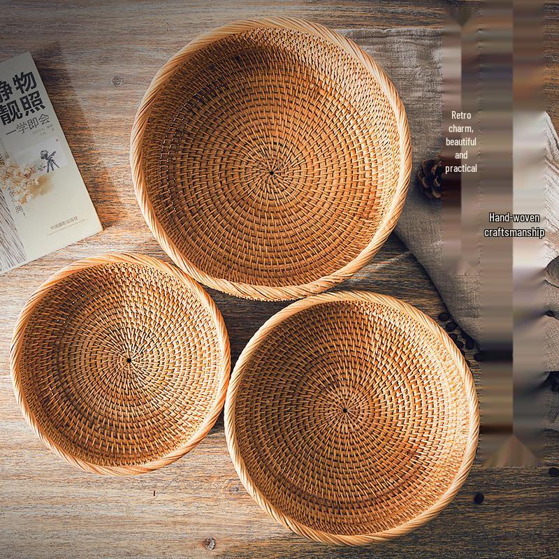 Rattan- und Bambus-Multifunktions-Aufbewahrungs- und Picknickkorb-Kollektion