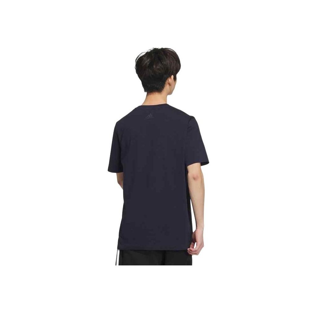 Adidas Crew Neck Casual Pocket Short Sleeve T-Shirt Unisex Tops Legend-Ink-Blue White JI9082