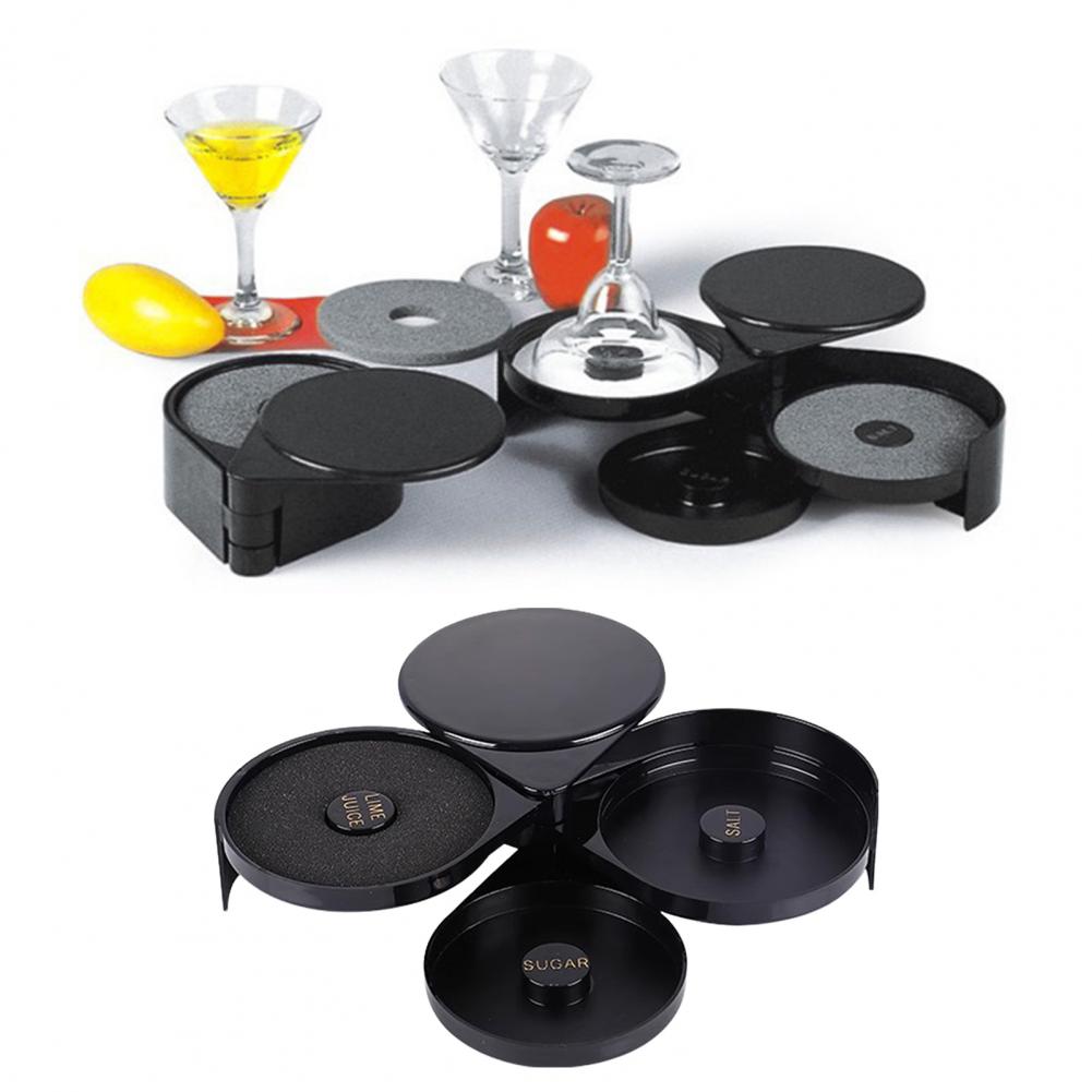 Bar Glass Crusher with Triple-divided Design Margarita Salt Rimmer with 3-ply Tumbler Cocktail for Glass for Margaritas